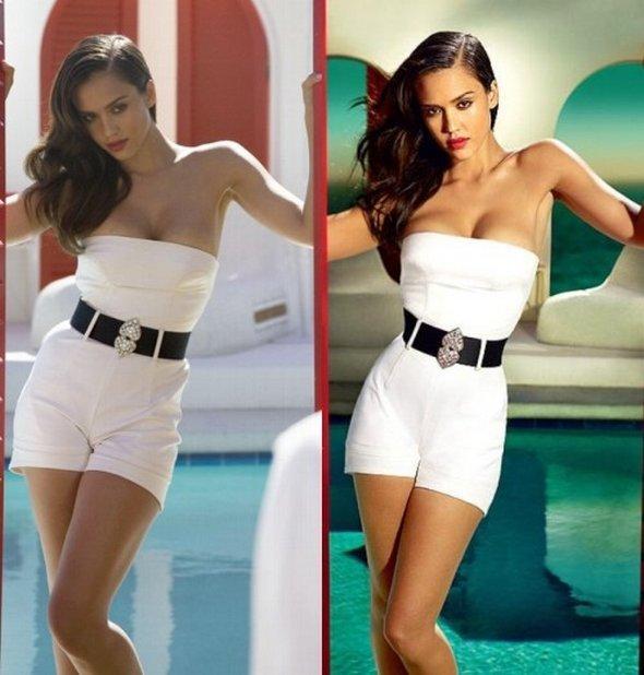 Jessica Alba's Photo shopped changes from top to bottom